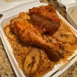 All African Cuisines - Jollof Rice With Plantain and assorted meats