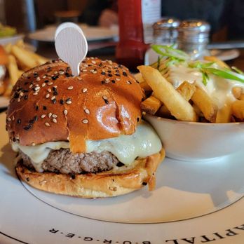 The Capital Burger - The Capital Burger (French onion-style: caramelized onions, Wisconsin grand cru gruyère, shallot aioli) - Burgers Near Me - Washington, DC, District of Columbia The Capital Burger - The Capital Burger (French onion-style: caramelized onions, Wisconsin grand cru gruyère, shallot aioli) - Burgers Near Me - Washington, DC, District of Columbia