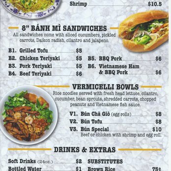 Chung's Express - Menu Back - Vietnamese Near Me - Bremerton, Washington