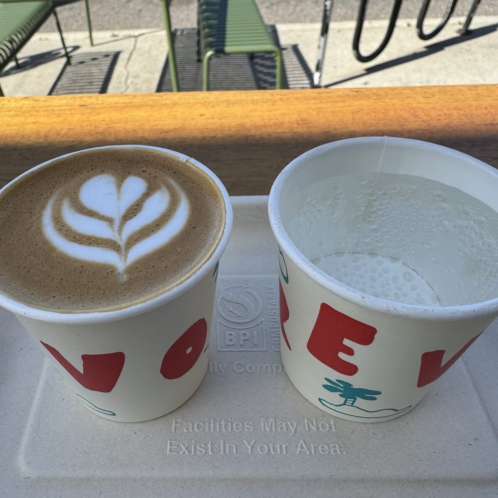 Revolution Roasters - Cortado, served with sparking water to refresh! - Coffee & Tea Near Me - Oceanside, California