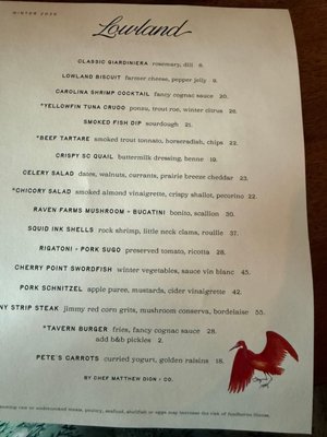 Menu photo 2 Lowland Tavern Charleston, SC Menu photo 2 Lowland Tavern Charleston, SC