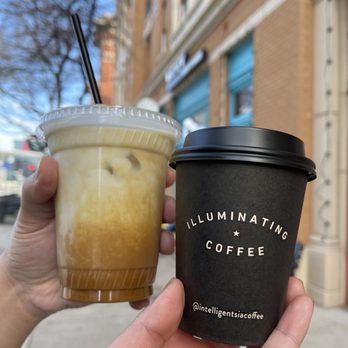 Renew Coffee N Bakery - Caramel Macchiato + Beet Latte with oat milk - Coffee & Tea Near Me - Frisco, Texas