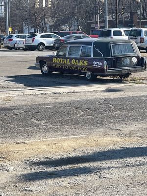 Photo of Royal Oaks Bar & Grill - Youngstown, OH, US. The hearse says it all.