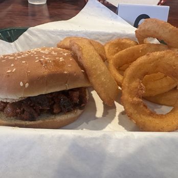 Smokin' Yards BBQ - Sloppy Joe and onion rings - Barbeque Near Me - Denver, Colorado