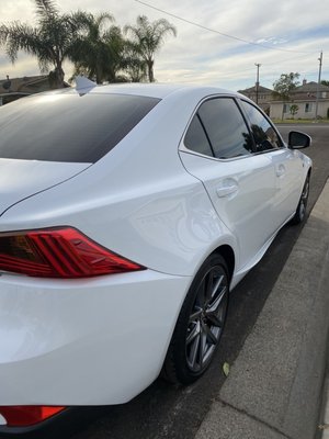 Photo of Auto Tint Specialist - Huntington Beach, CA, US. Lexus IS 350 F-Sport (20% front windows/ 5% back/rear windows)