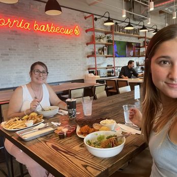Buckhorn BBQ + Grill - Enjoying a half Krispy Chicken and Avocado Salad to start. But as you see, my dinner was delivered soon after. - Barbeque Near Me - Rocklin, California