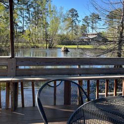 On Cloud Wine Winery - Outside patio looking at the pond..