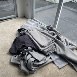 Oxford House - This is how they ripped the curtains out and left them. because I paid for them. They didn't even have the Decency to hang them back up.