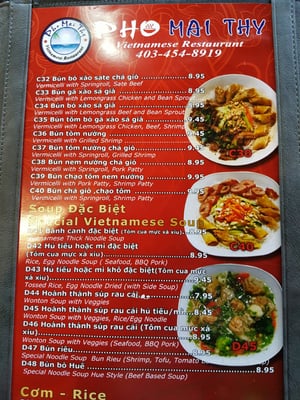 Menu photo 2 Pho Mai Thy Calgary, AB Menu photo 2 Pho Mai Thy Calgary, AB