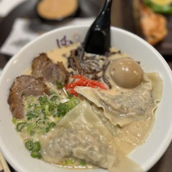 Hanabi Ramen Clarendon - Tonkatsu ramen and Wonton (3 pcs) - Ramen Near Me - Arlington, Virginia Hanabi Ramen Clarendon - Tonkatsu ramen and Wonton (3 pcs) - Ramen Near Me - Arlington, Virginia