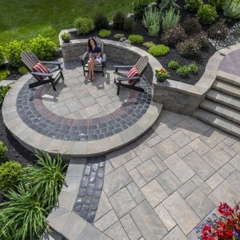 Driveway Specialists - Bespoke patio with sitting wall and steps - Masonry/Concrete Near Me - Natick, Massachusetts