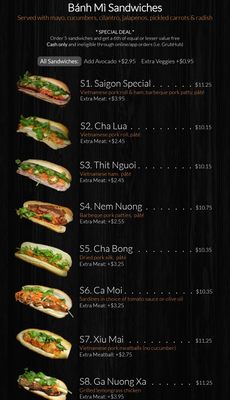Menu photo 3 Saigon Subs & Café Morristown, NJ