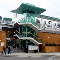 Imperial Wharf London Overground Station - Entrance from the Chelsea Harbour side. Photo courtesy of Ewan-M under Creative Commons licence.