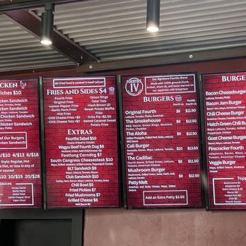 Fourths IV - Menu - Burgers Near Me - Austin, Texas Fourths IV - Menu - Burgers Near Me - Austin, Texas
