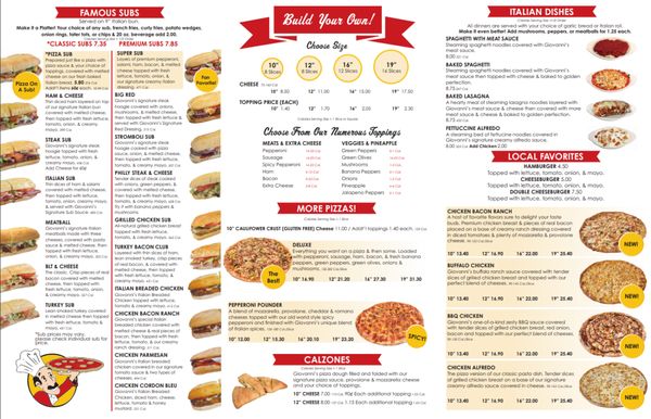Menu photo 2 Giovanni's Pizza Vanceburg, KY Menu photo 2 Giovanni's Pizza Vanceburg, KY