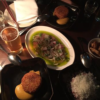 Kissa Tanto - 4.5 for $17 Tonno Montecato (Albacore, smoked potato), 5 for $19 Carne Cruda (Wagyu, Parmesan) & 5 for Croquette (Parmesan, curry sauce)! - Japanese Near Me - Vancouver, British Columbia