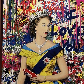 Cheeky Bastards - Modern art tribute to Queen Elizabeth at Cheeky Bastards. - Breakfast & Brunch Near Me - Indianapolis, Indiana