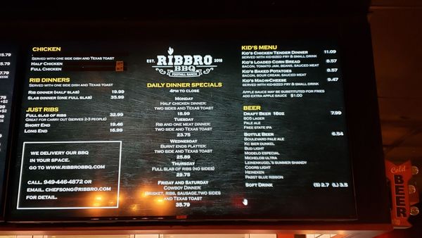 Menu photo 6 Ribbro Bbq Foothill Ranch, CA