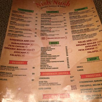 Nish Nush - Menu - Vegetarian Near Me - New York, New York Nish Nush - Menu - Vegetarian Near Me - New York, New York
