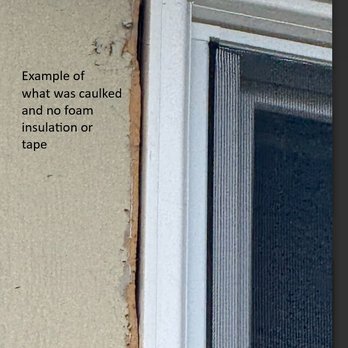 JDI Windows - Example of GAP where caulking was only used to seal - Windows Installation Near Me - Littleton, Colorado JDI Windows - Example of GAP where caulking was only used to seal - Windows Installation Near Me - Littleton, Colorado