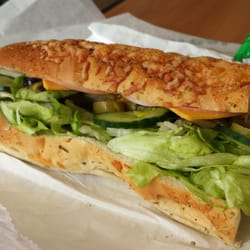 Subway - Cold cut combo on Italian herb and cheese.