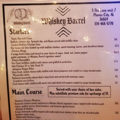 Menu photo 4 Whiskey Barrel Phenix City, AL Menu photo 4 Whiskey Barrel Phenix City, AL