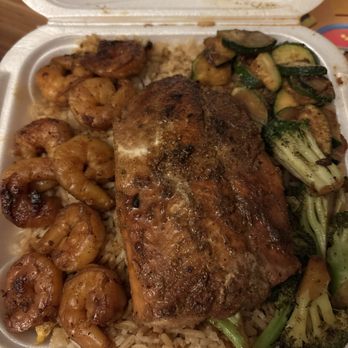 Columbus Hibachi House - Hibachi Salmon Dinner with shrimp added - Japanese Near Me - Columbus, Ohio