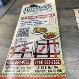 The menu
