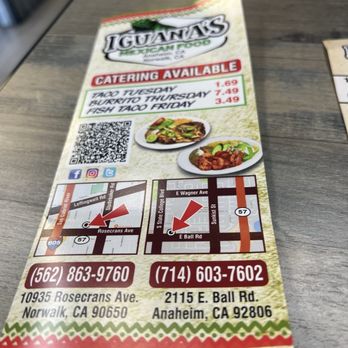 Iguana's Mexican Food - The menu - Mexican Near Me - Norwalk, California