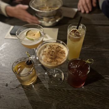 Mammoth Distilling - a variety of cocktails on a table - Distilleries Near Me - Grand Rapids, Michigan