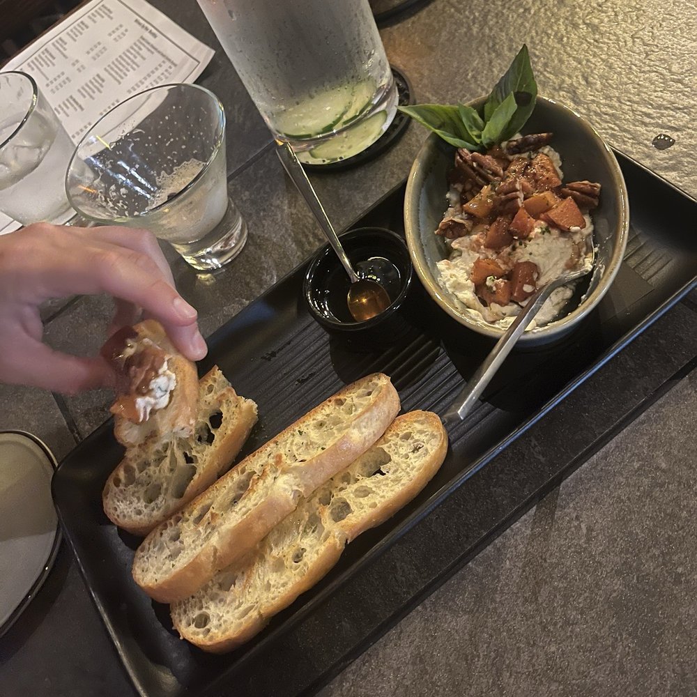 Cabernet Grill - Grilled Peach, Pecans, Goat Cheese, Honey - Seafood Near Me - Fredericksburg, Texas