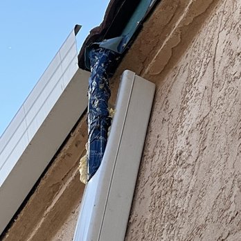 Quality Roofing Services - Cut gutters, with temporary cover made by Edgar's worker - Roofing Near Me - Antioch, California Quality Roofing Services - Cut gutters, with temporary cover made by Edgar's worker - Roofing Near Me - Antioch, California