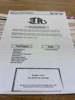 Menu photo 4 J.R.'s Log House Restaurant Norcross, GA Menu photo 4 J.R.'s Log House Restaurant Norcross, GA