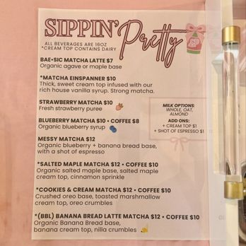 Sippin’ Pretty - Menu 05.23.2026 - Coffee & Tea Near Me - Aiea, Hawaii Sippin’ Pretty - Menu 05.23.2026 - Coffee & Tea Near Me - Aiea, Hawaii