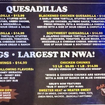 Grub's Bar & Grille - Menu - American Near Me - Rogers, Arkansas