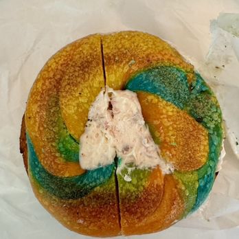 Let There Be Bagels - Rainbow bagel with lox schmear - Bagels Near Me - Port Washington, New York