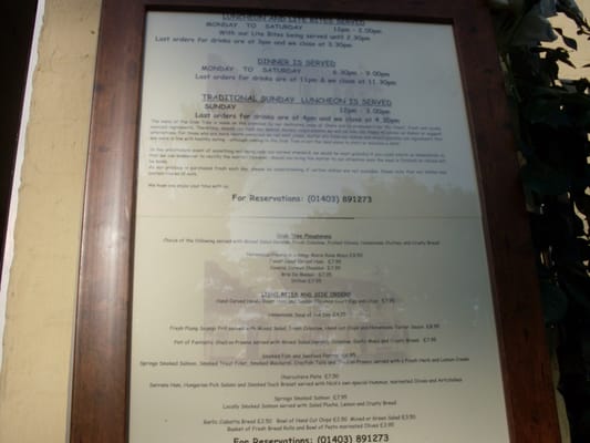 Menu photo 2 The Crab Tree Horsham, WSX Menu photo 2 The Crab Tree Horsham, WSX