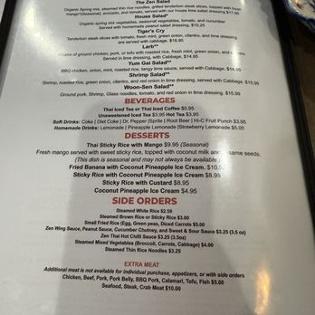 Zen Thai - Menu - Thai Near Me - Phoenix, Arizona