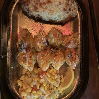 The Back Porch - Stuffed shrimp with succotash and twice baked potato - Seafood Near Me - Destin, Florida The Back Porch - Stuffed shrimp with succotash and twice baked potato - Seafood Near Me - Destin, Florida
