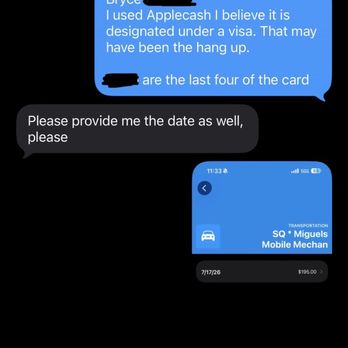 Miguel's Mobile Mechanic - Most follow up was done over the phone. Here is me following up 13 days after requested information, no refund issued. - Auto Repair Near Me Miguel's Mobile Mechanic - Most follow up was done over the phone. Here is me following up 13 days after requested information, no refund issued. - Auto Repair Near Me