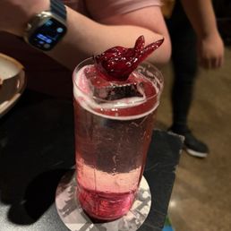 Cocktail with edible flower Cocktail with edible flower