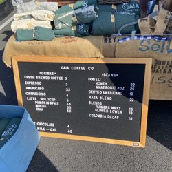 Historic Lewes Farmers Market - Gaia Coffee Co menu.