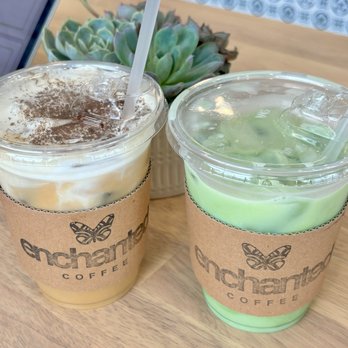 Enchanted Coffee - new london & strawberry matcha - Coffee & Tea Near Me - Santa Ana, California