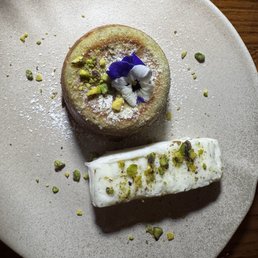 Pistachio Soufflé with delicious ice cream