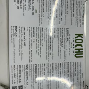 Kochu - Menu - Korean Near Me - Austin, Texas