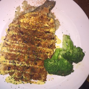 Stoney River - Pecan Trout! Lovely and unique dish served with rice and broccoli. - Steakhouses Near Me - Germantown, Tennessee Stoney River - Pecan Trout! Lovely and unique dish served with rice and broccoli. - Steakhouses Near Me - Germantown, Tennessee