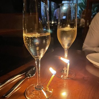 The Arthur J - Champagne with candles for our anniversary - Steakhouses Near Me - Manhattan Beach, California The Arthur J - Champagne with candles for our anniversary - Steakhouses Near Me - Manhattan Beach, California