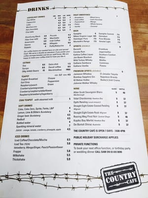 Menu photo 1 The Country Cafe Geraldine, CAN