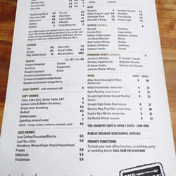 The Country Cafe - Drinks menu