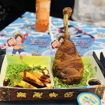 One Piece Cafe - Bacon wrapped turkey leg mash potatoes and veggies - Themed Cafes Near Me - Las Vegas, Nevada One Piece Cafe - Bacon wrapped turkey leg mash potatoes and veggies - Themed Cafes Near Me - Las Vegas, Nevada